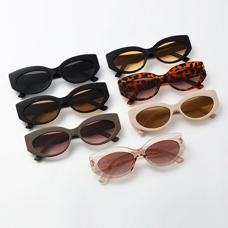 Retro Oval Cat Eye Sunglasses for Women – UV400 Gradient Fashion Shades