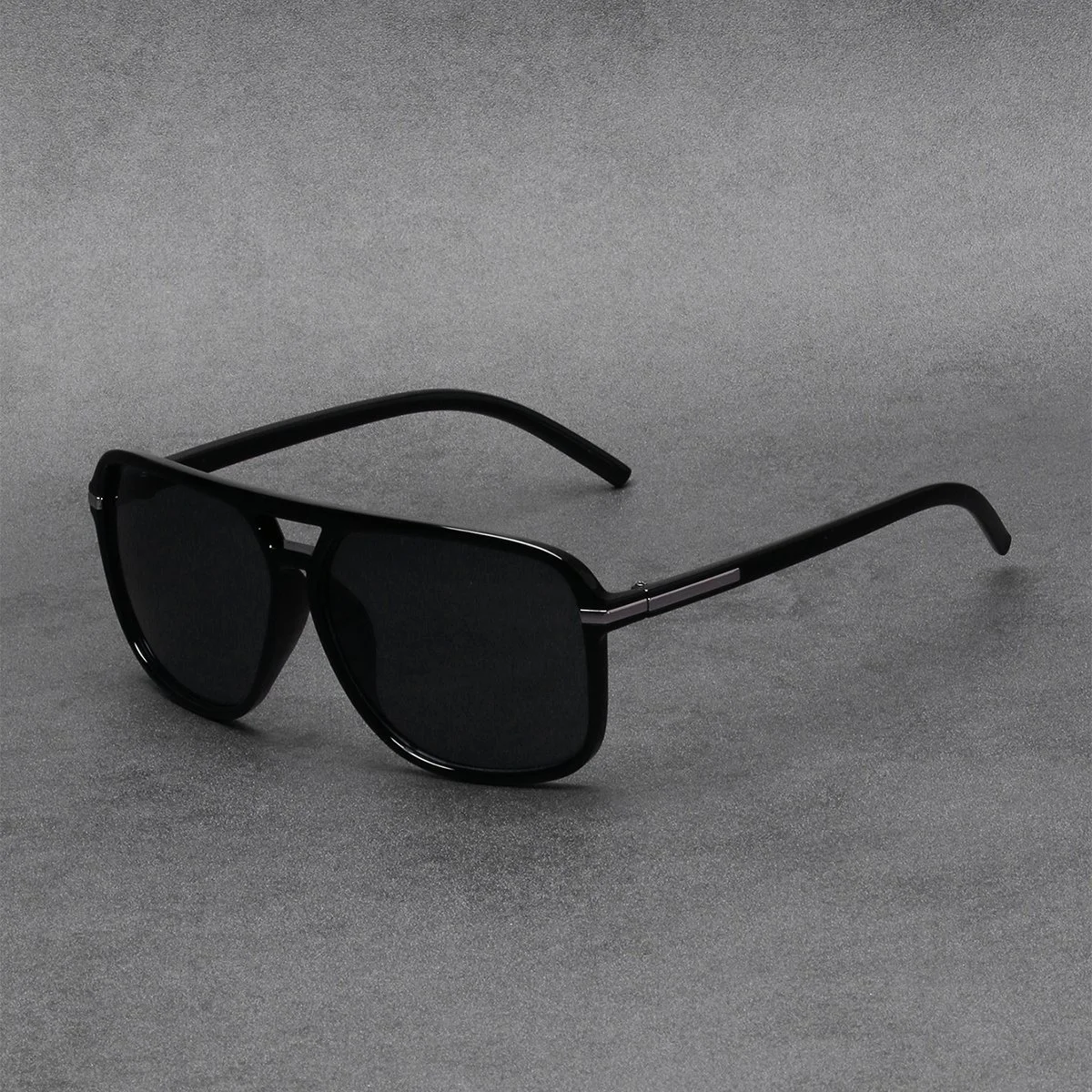 Men's Vintage Double Bridge UV400 Square Sunglasses – Classic Driving Shades