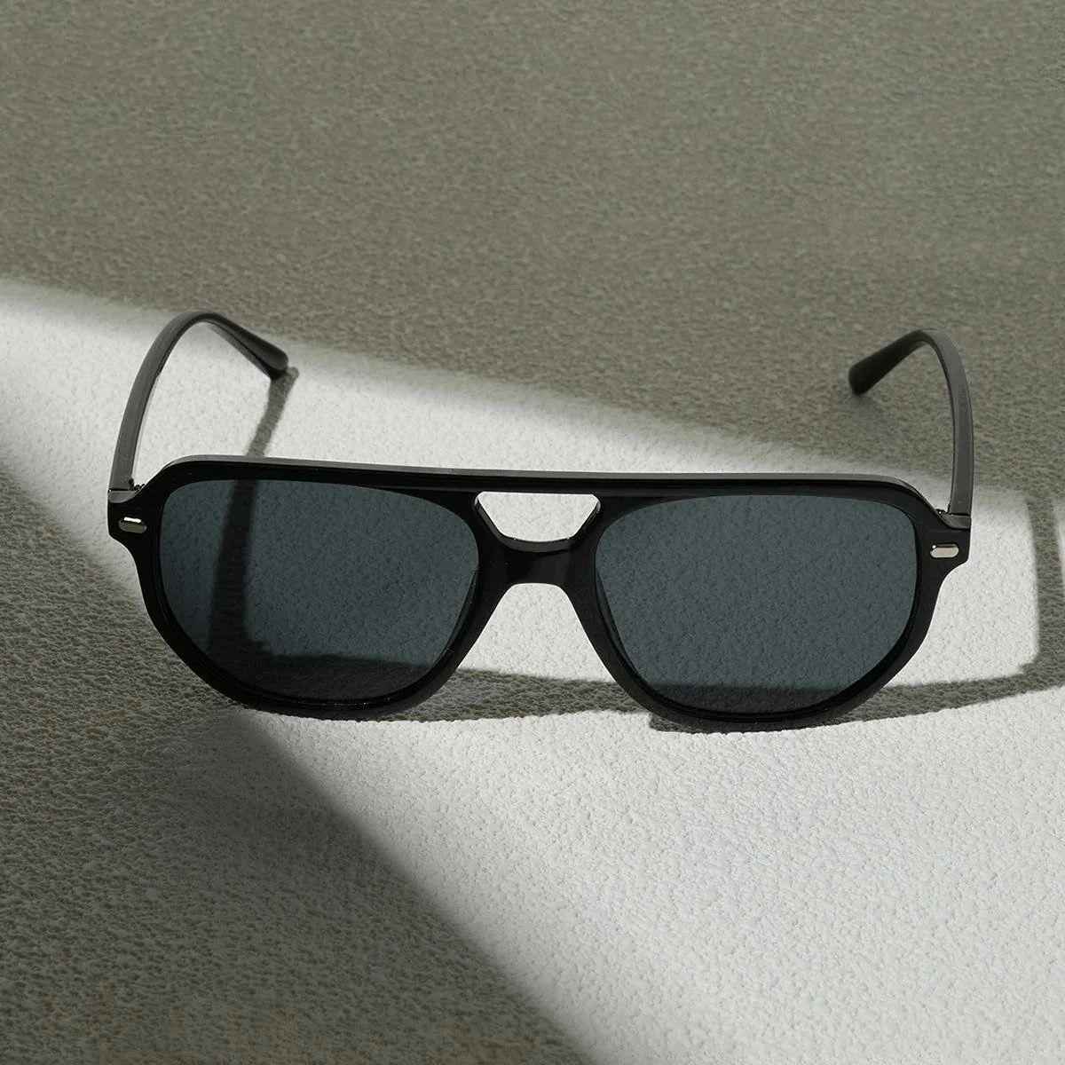 Retro Double Bridge Pilot Sunglasses for Men