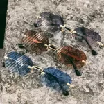 Gothic Rimless Retro Punk Sunglasses with UV400 Gradient Lenses