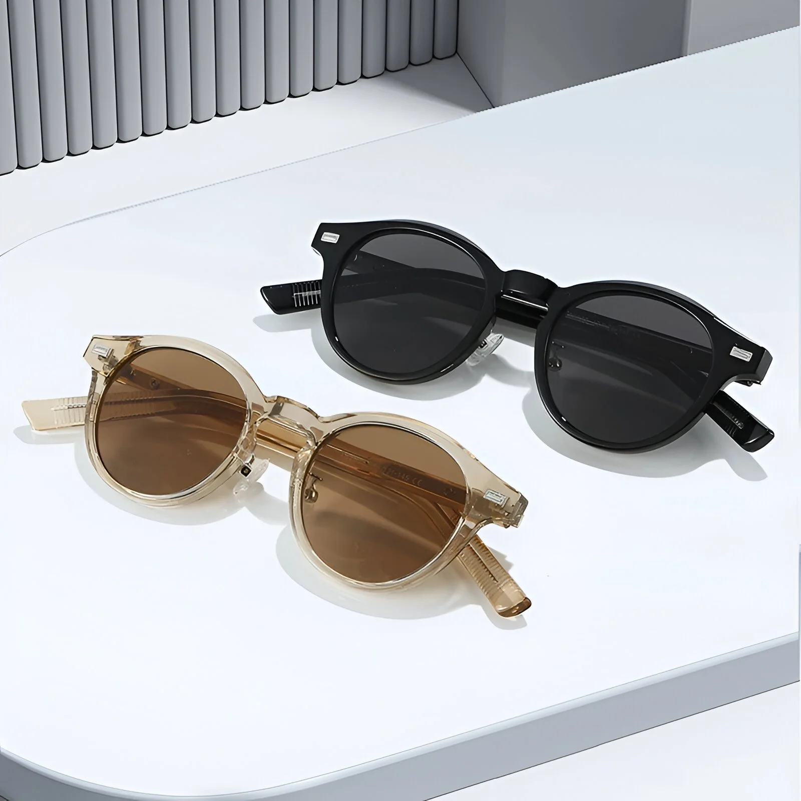 Retro Round Punk Rivet Sunglasses UV400